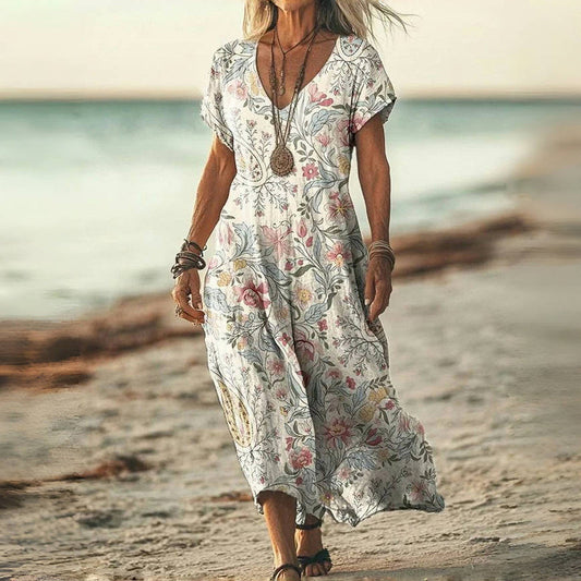Robe Femme avec Imprimé Floral en Coton Lucyle