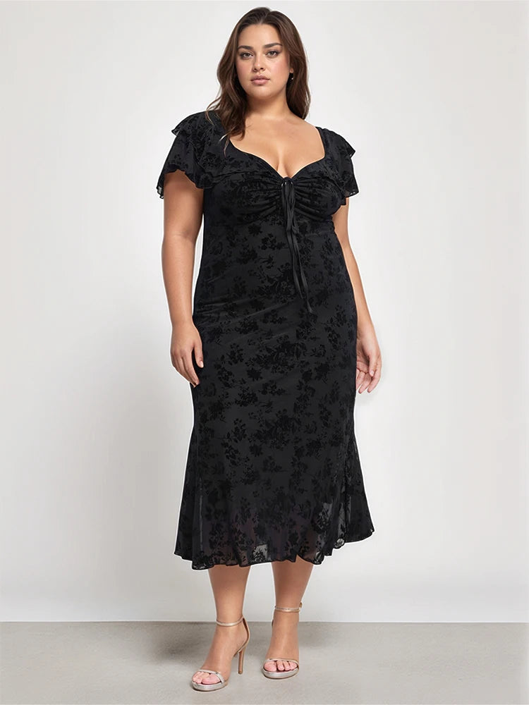 Robe Femme avec Imprimé Floral et Manches Courtes Lucyle