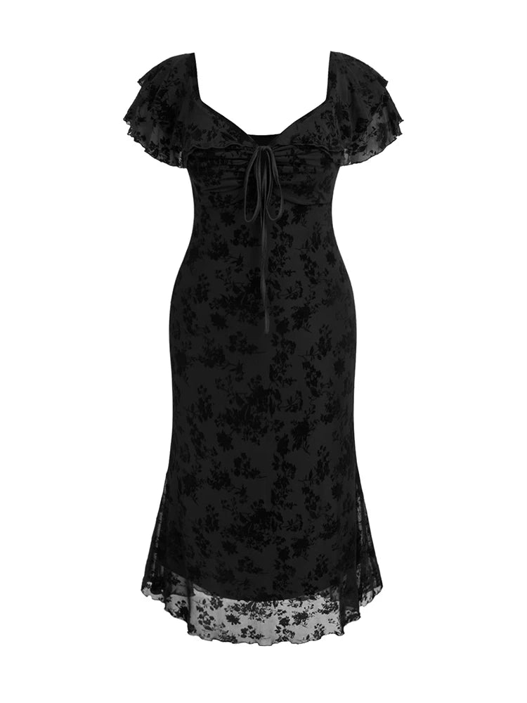 Robe Femme avec Imprimé Floral et Manches Courtes Lucyle