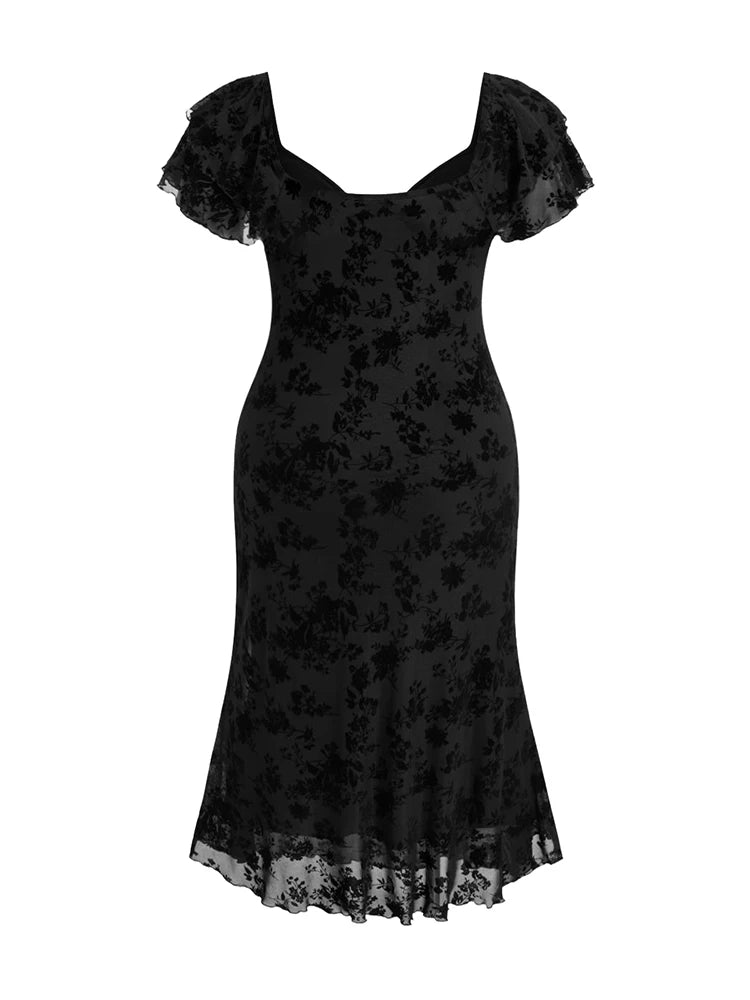 Robe Femme avec Imprimé Floral et Manches Courtes Lucyle