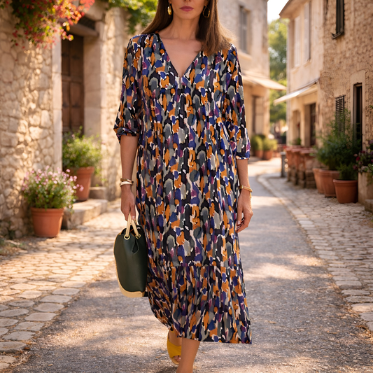 Robe Femme avec Imprimé Unique et Décolleté en V Lucyle