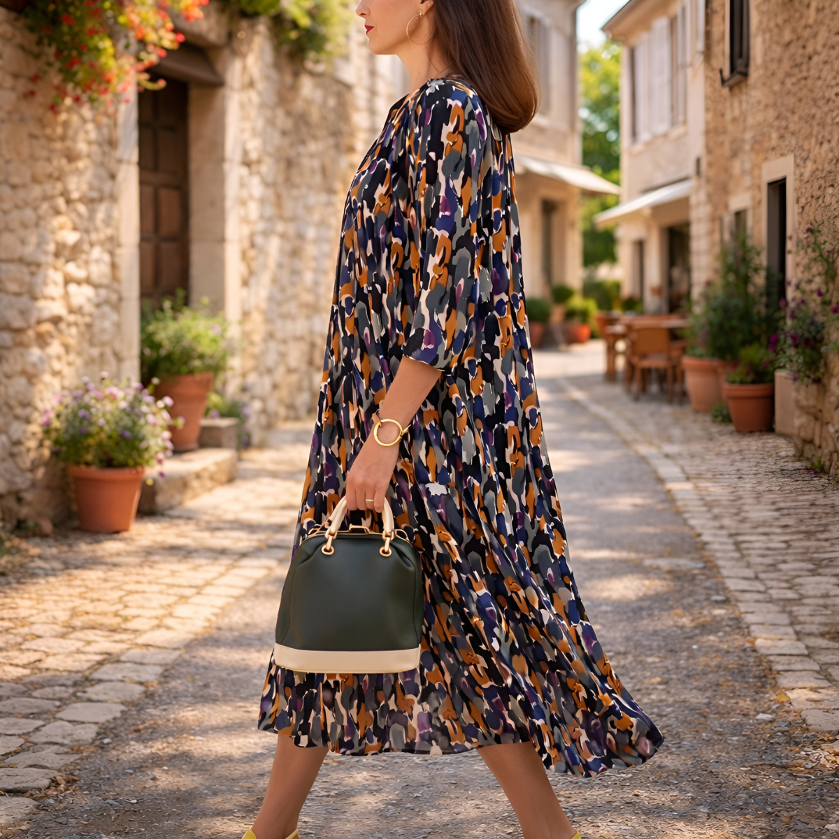 Robe Femme avec Imprimé Unique et Décolleté en V Lucyle