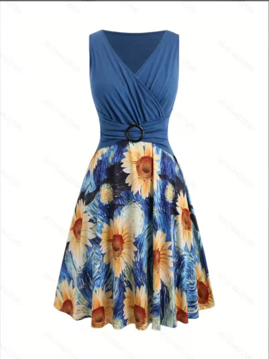 Robe Femme avec Imprimé Unique et Détail de Boucle Lucyle