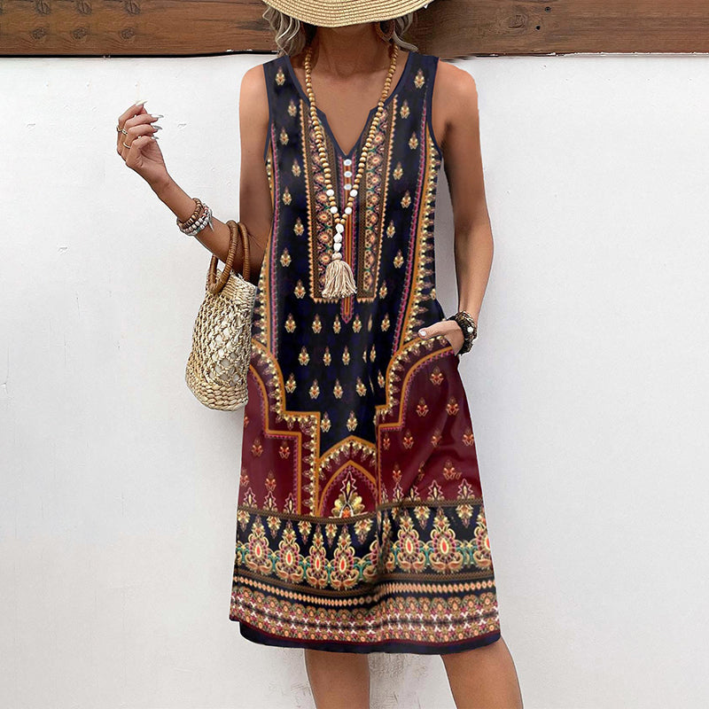 Robe Femme avec Motif Ethnique Vintage Lucyle