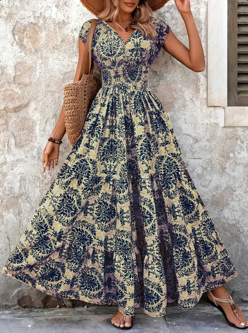 Robe Femme avec Motif Floral Vintage Lucyle