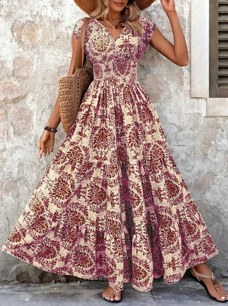 Robe Femme avec Motif Floral Vintage Lucyle