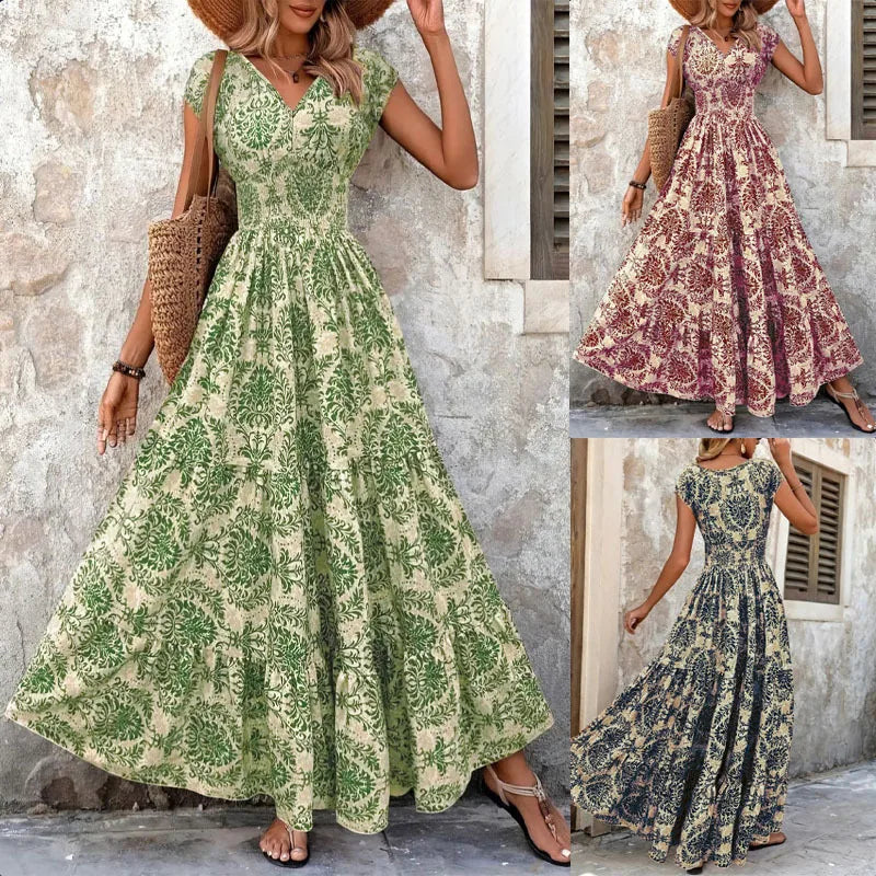 Robe Femme avec Motif Floral Vintage Lucyle