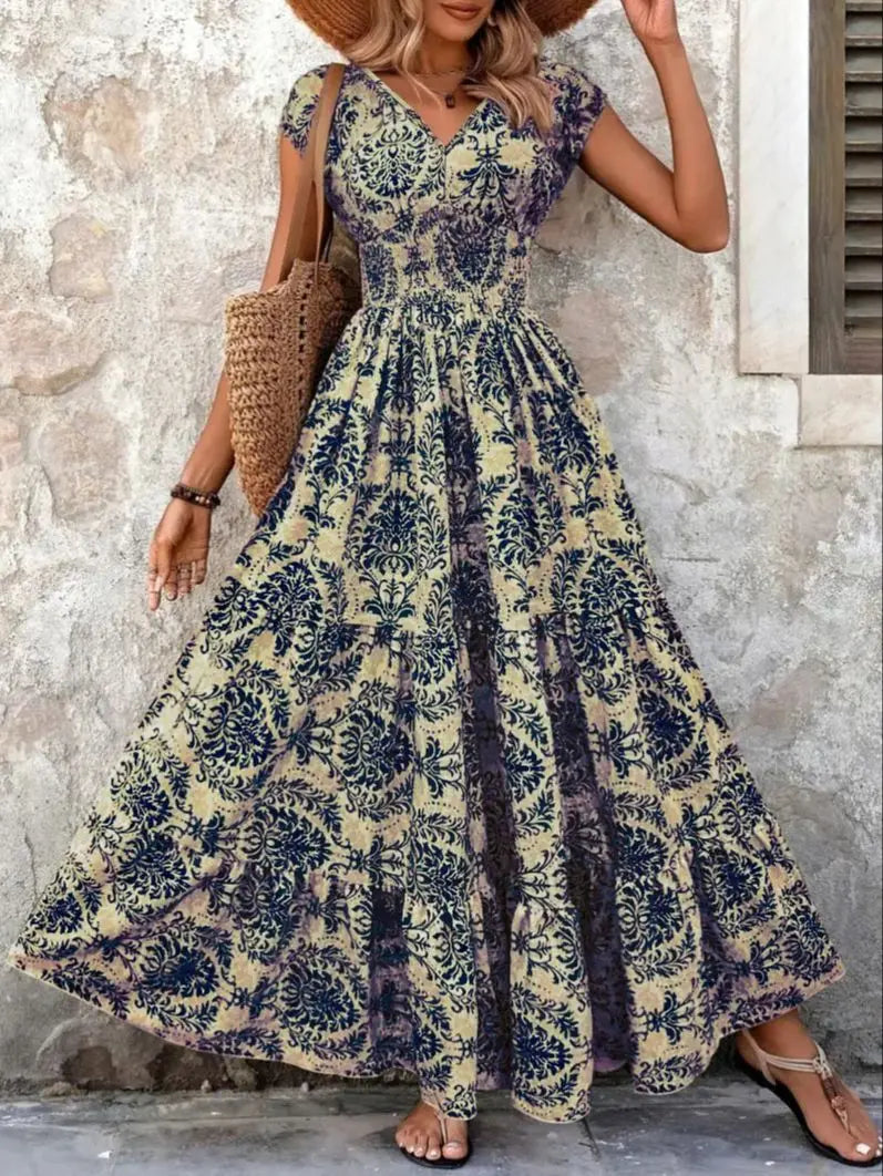 Robe Femme avec Motif Floral Vintage Lucyle