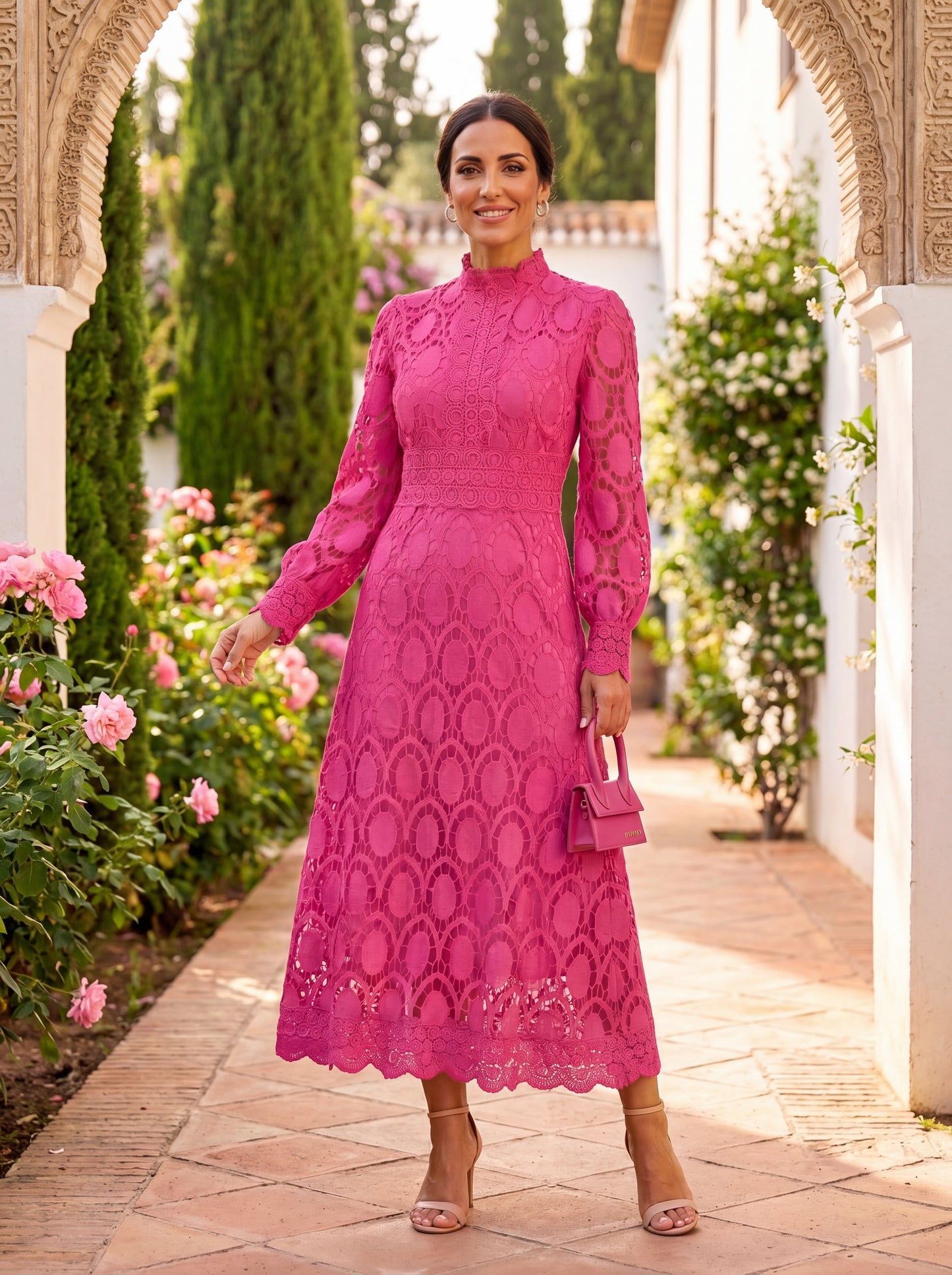 Robe Femme en Soie avec Dentelle Lucyle