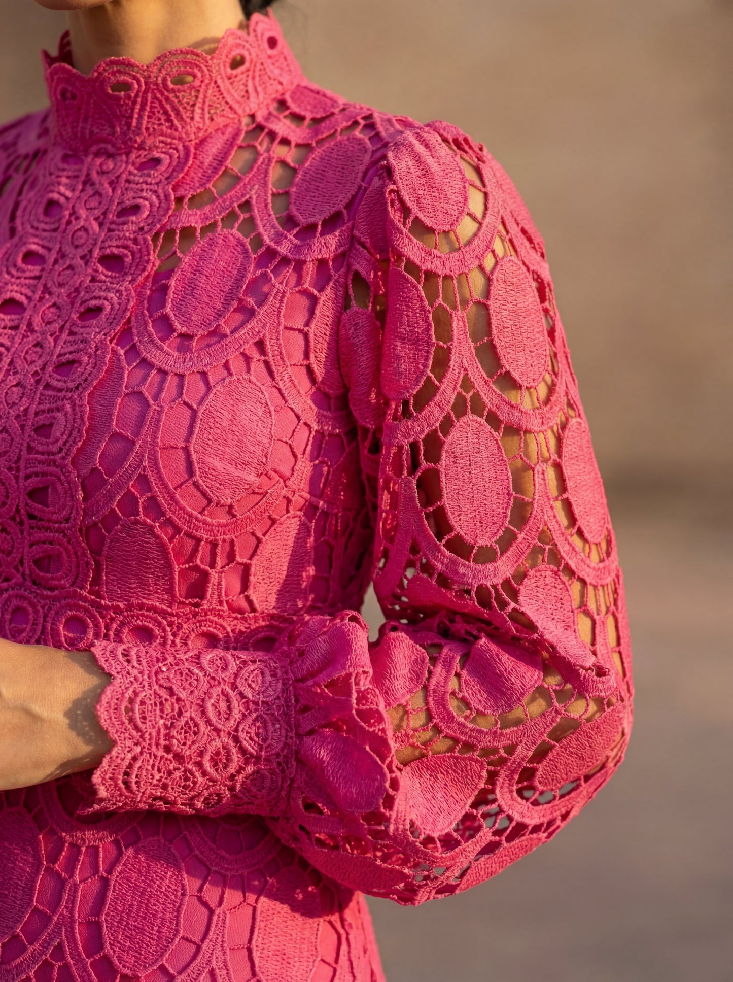 Robe Femme en Soie avec Dentelle Lucyle