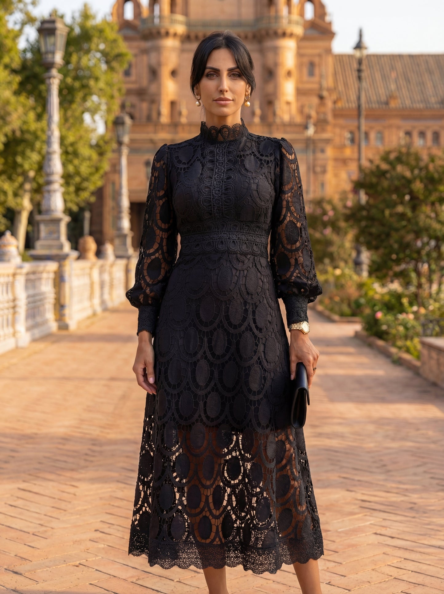 Robe Femme en Soie avec Dentelle Lucyle