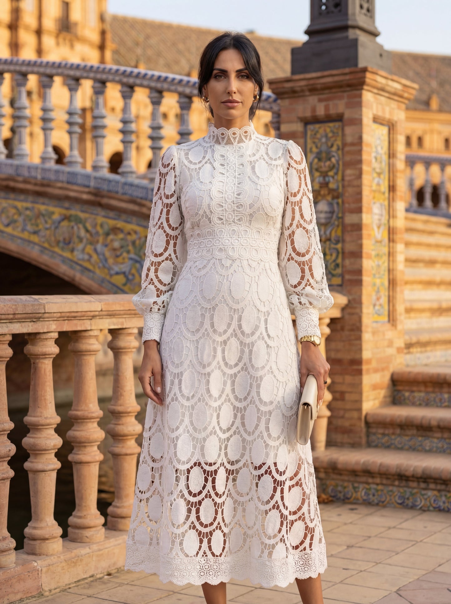 Robe Femme en Soie avec Dentelle Lucyle