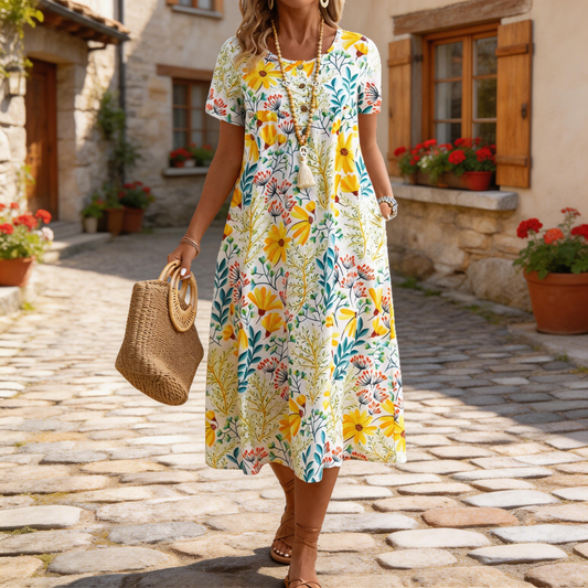 Robe Fleurie Femme avec Coupe Longue Chic Lucyle