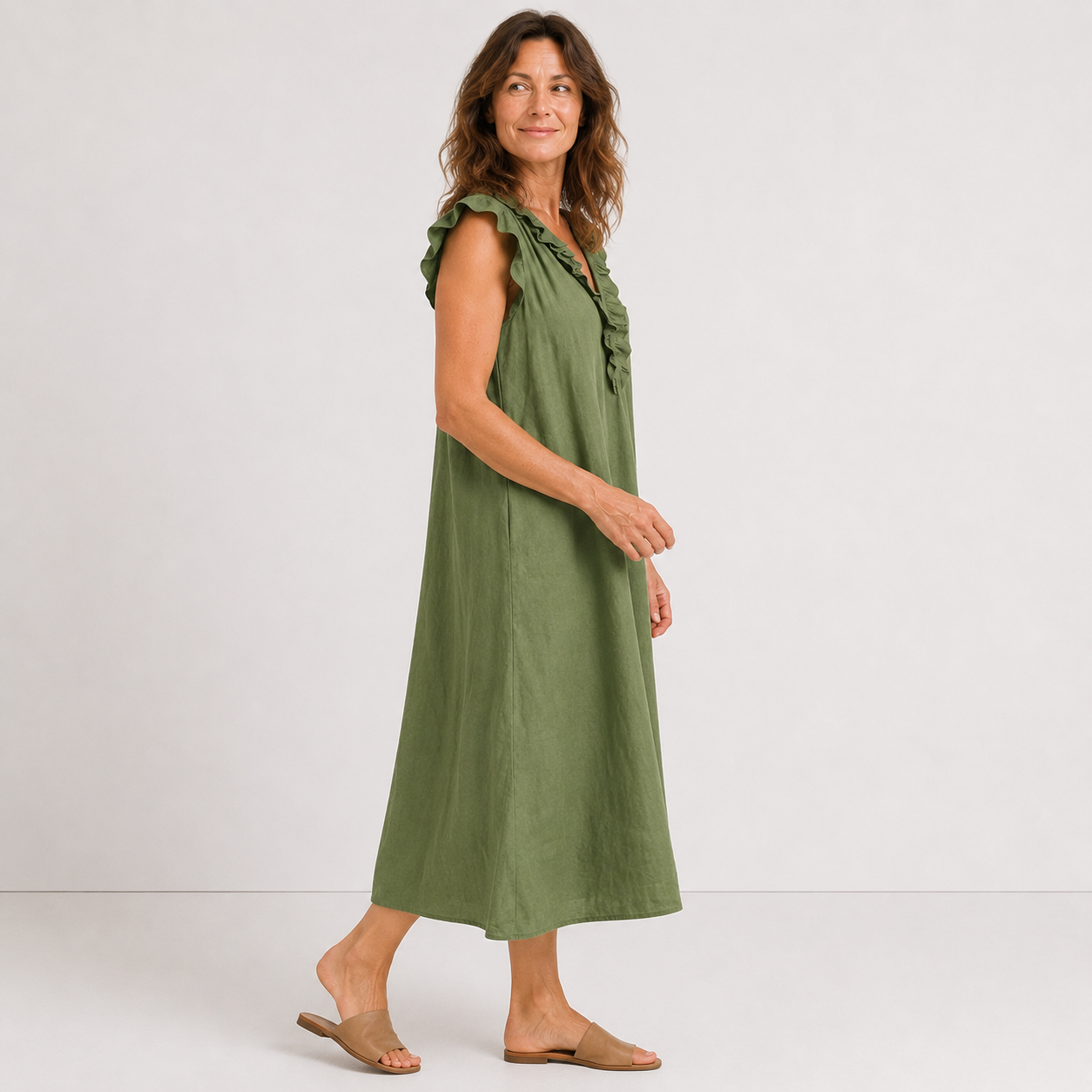 Robe Fluide Femme avec Col en V Lucyle