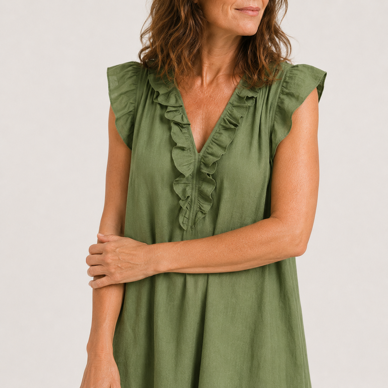 Robe Fluide Femme avec Col en V Lucyle
