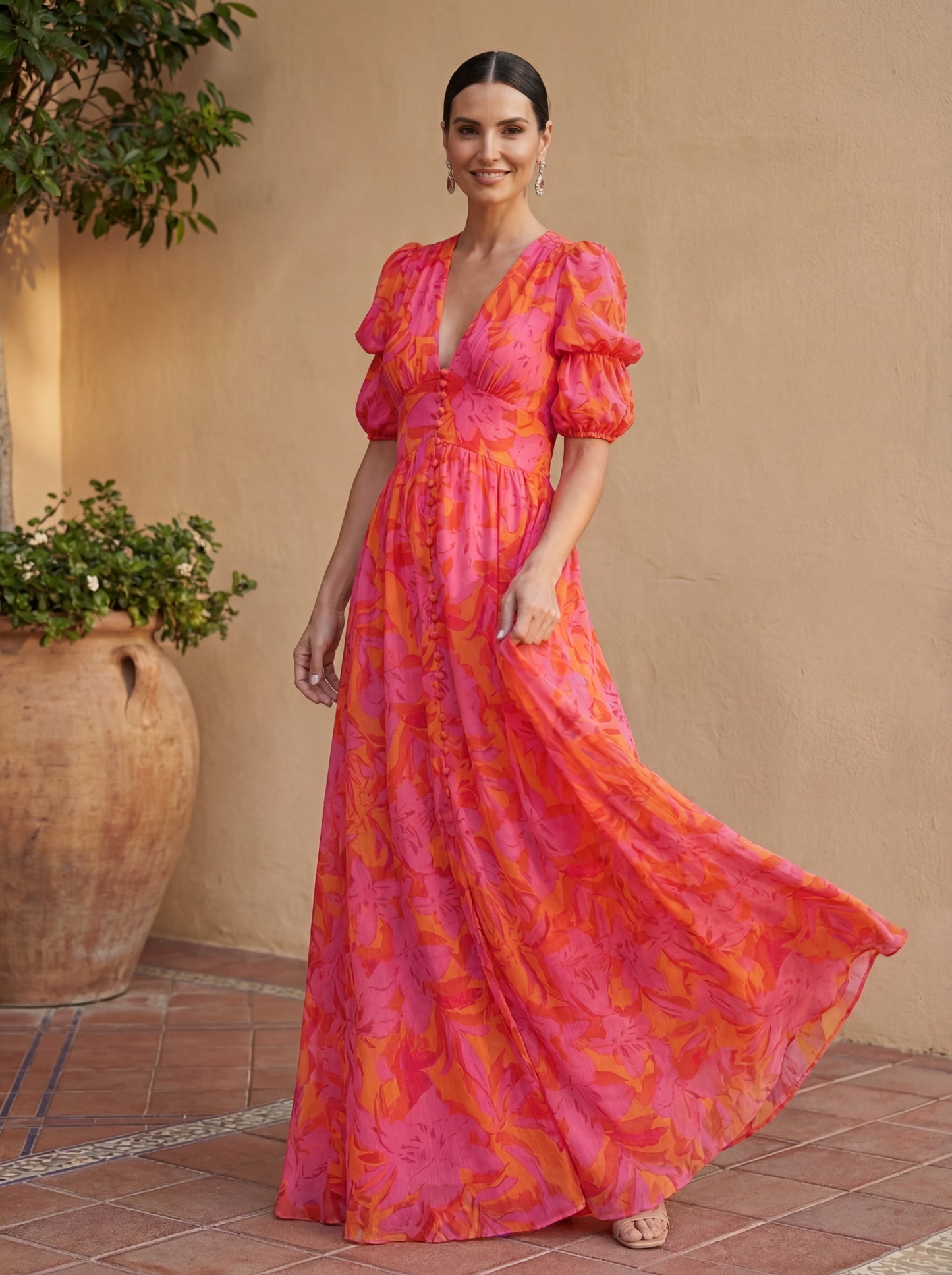Robe Fluide Femme avec Décolleté en V Lucyle