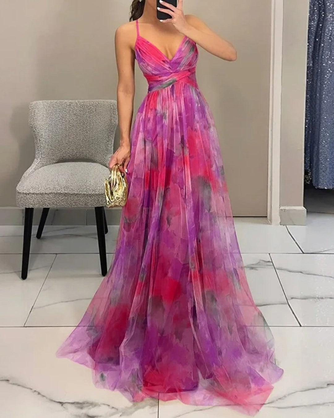 Robe Longue Femme avec Bretelles Réglables Lucyle