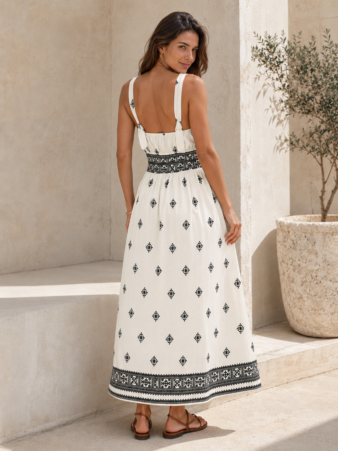 Robe Longue Femme avec Buste Smocké Lucyle