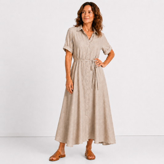 Robe Longue Femme avec Ceinture en Lin Lucyle