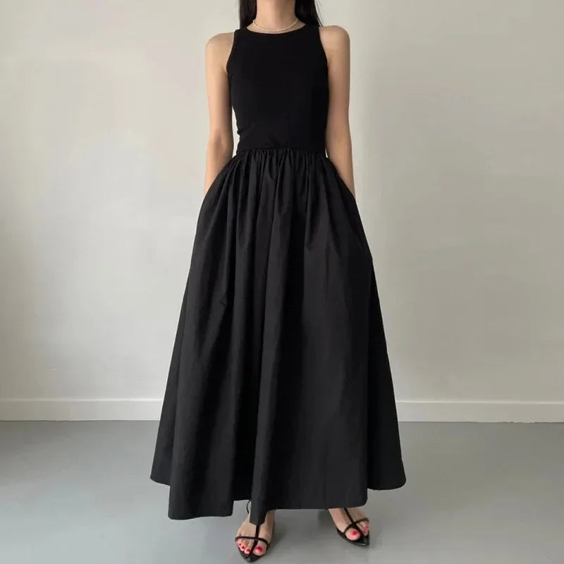 Robe Longue Femme avec Col Rond Lucyle