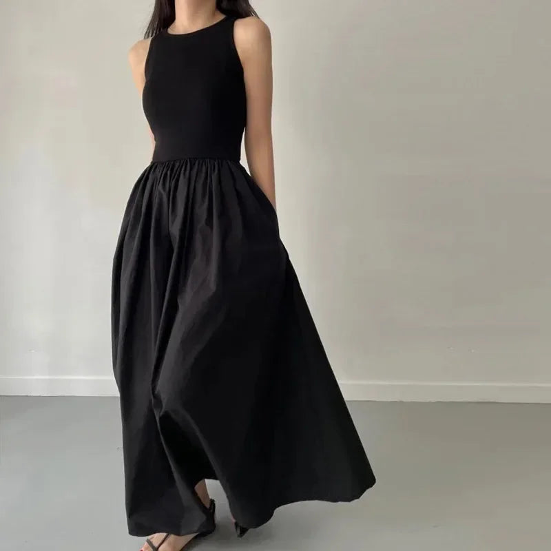 Robe Longue Femme avec Col Rond Lucyle