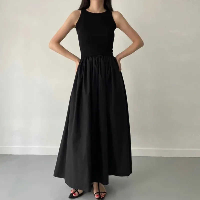 Robe Longue Femme avec Col Rond Lucyle
