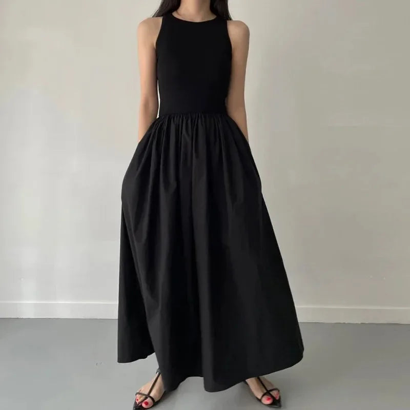 Robe Longue Femme avec Col Rond Lucyle