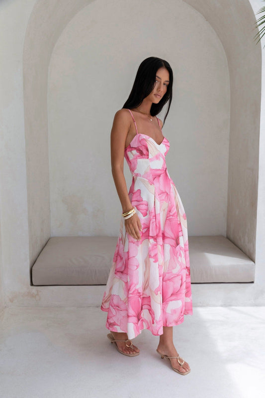 Robe Longue Femme avec Col en V Lucyle
