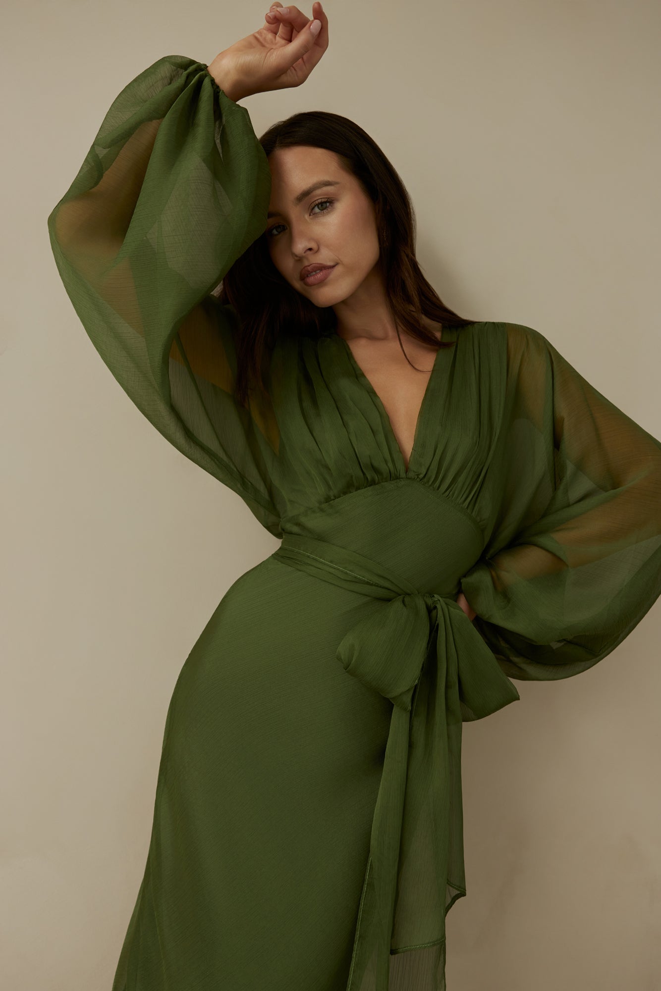 Robe Longue Femme avec Col en V Lucyle