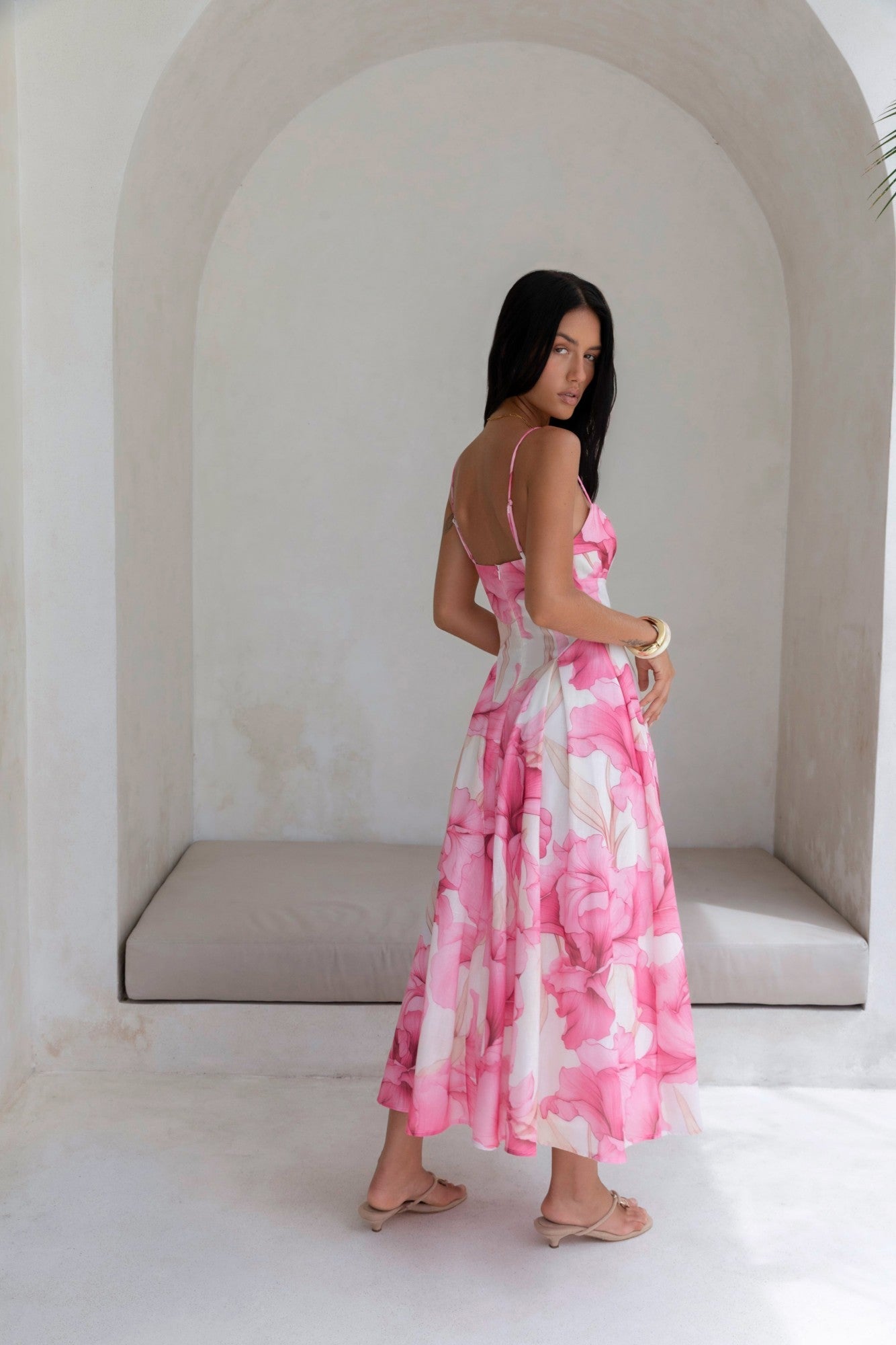 Robe Longue Femme avec Col en V Lucyle
