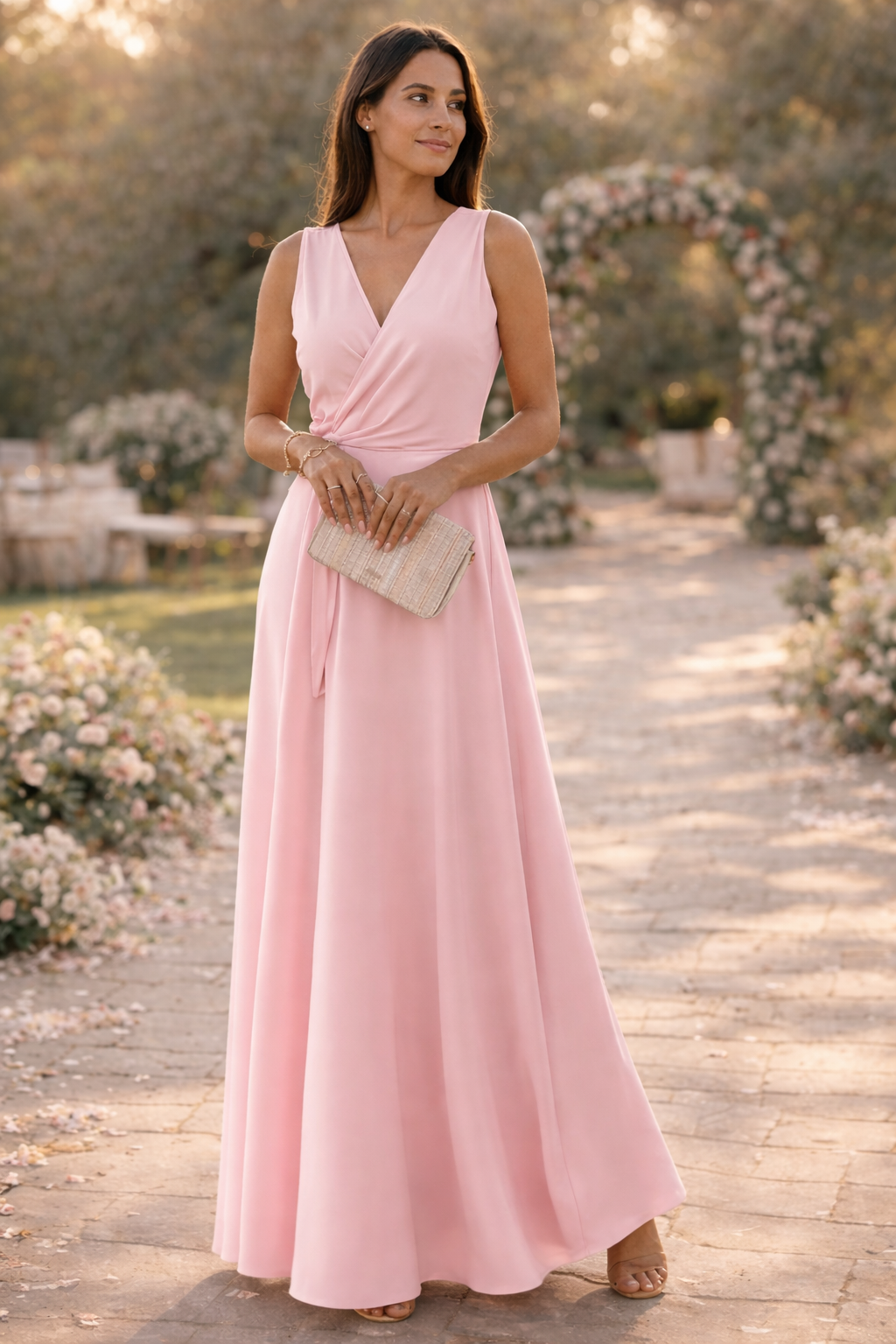 Robe Longue Femme avec Col en V Profond Lucyle