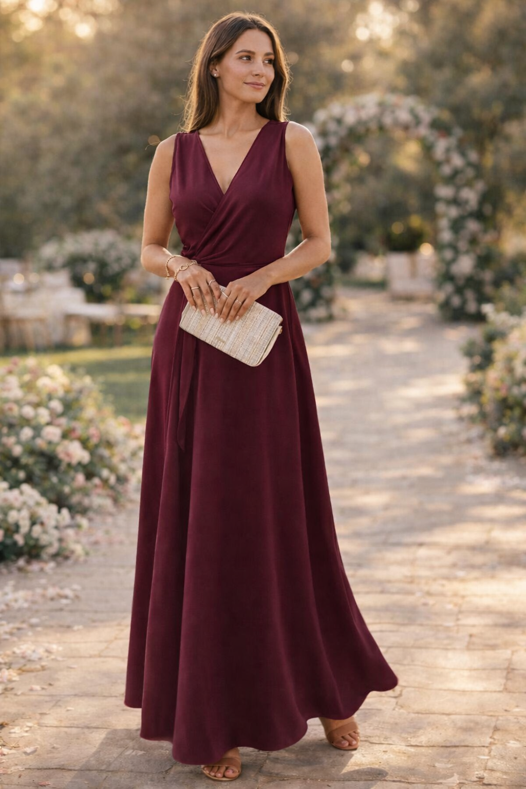 Robe Longue Femme avec Col en V Profond Lucyle