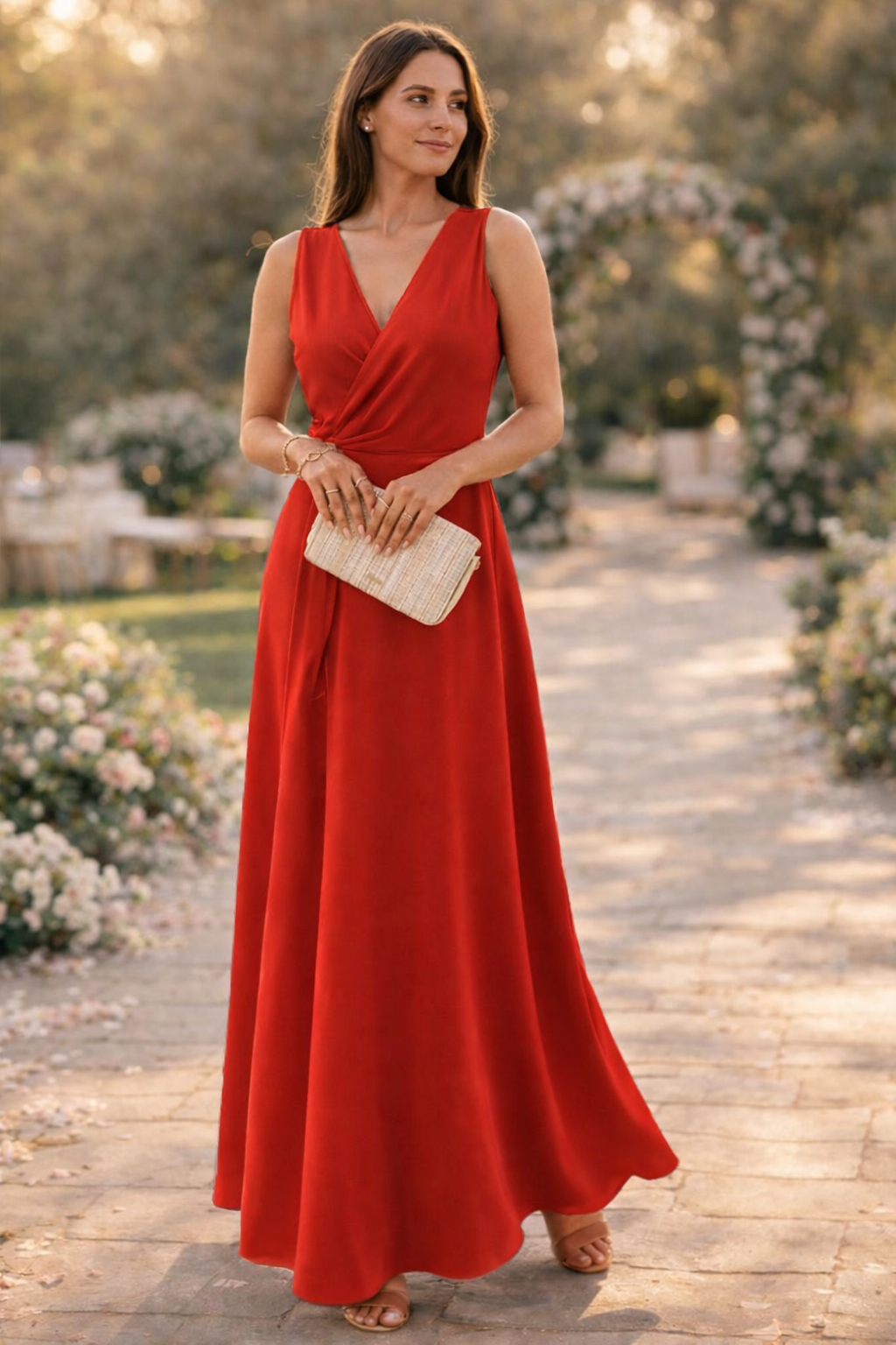 Robe Longue Femme avec Col en V Profond Lucyle