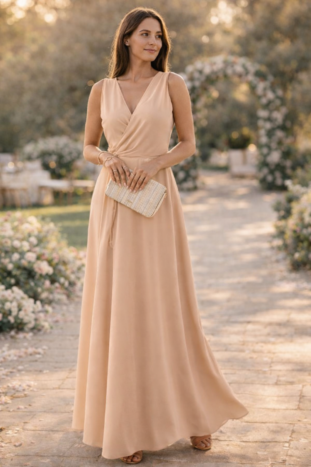 Robe Longue Femme avec Col en V Profond Lucyle