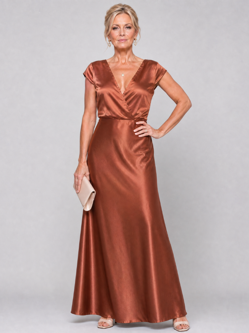 Robe Longue Femme avec Corsage Cache-Cœur Lucyle