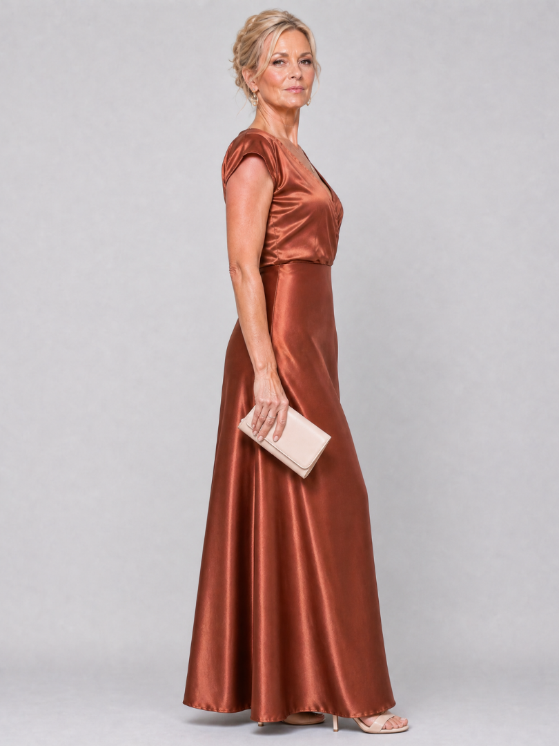 Robe Longue Femme avec Corsage Cache-Cœur Lucyle