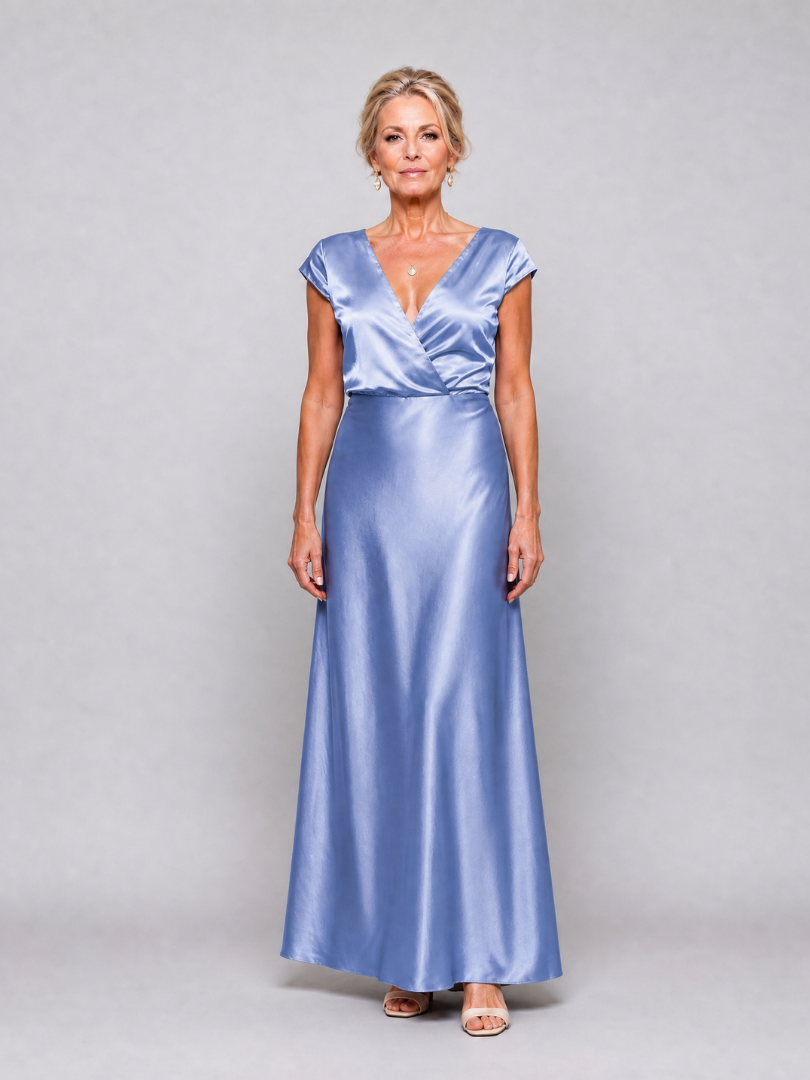 Robe Longue Femme avec Corsage Cache-Cœur Lucyle