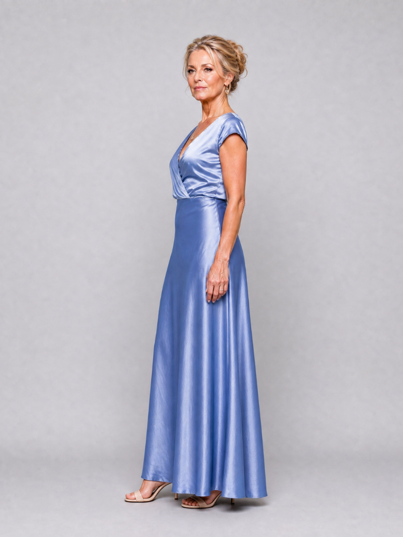 Robe Longue Femme avec Corsage Cache-Cœur Lucyle