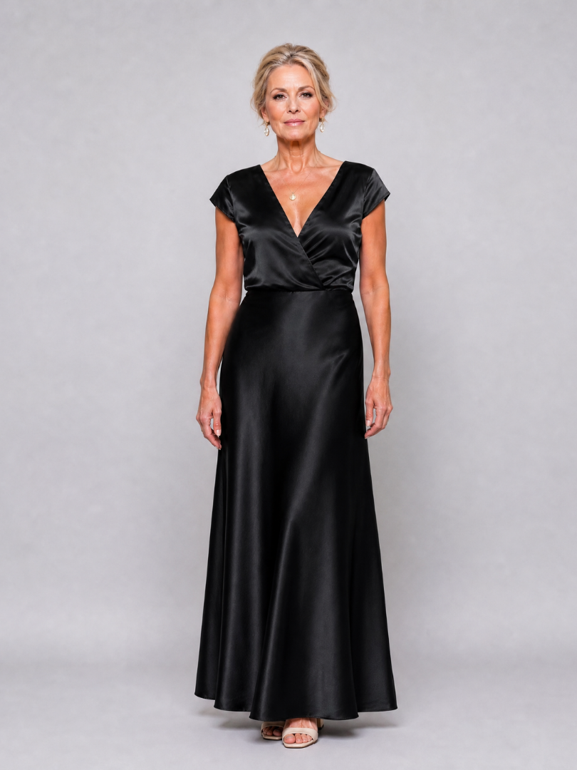 Robe Longue Femme avec Corsage Cache-Cœur Lucyle