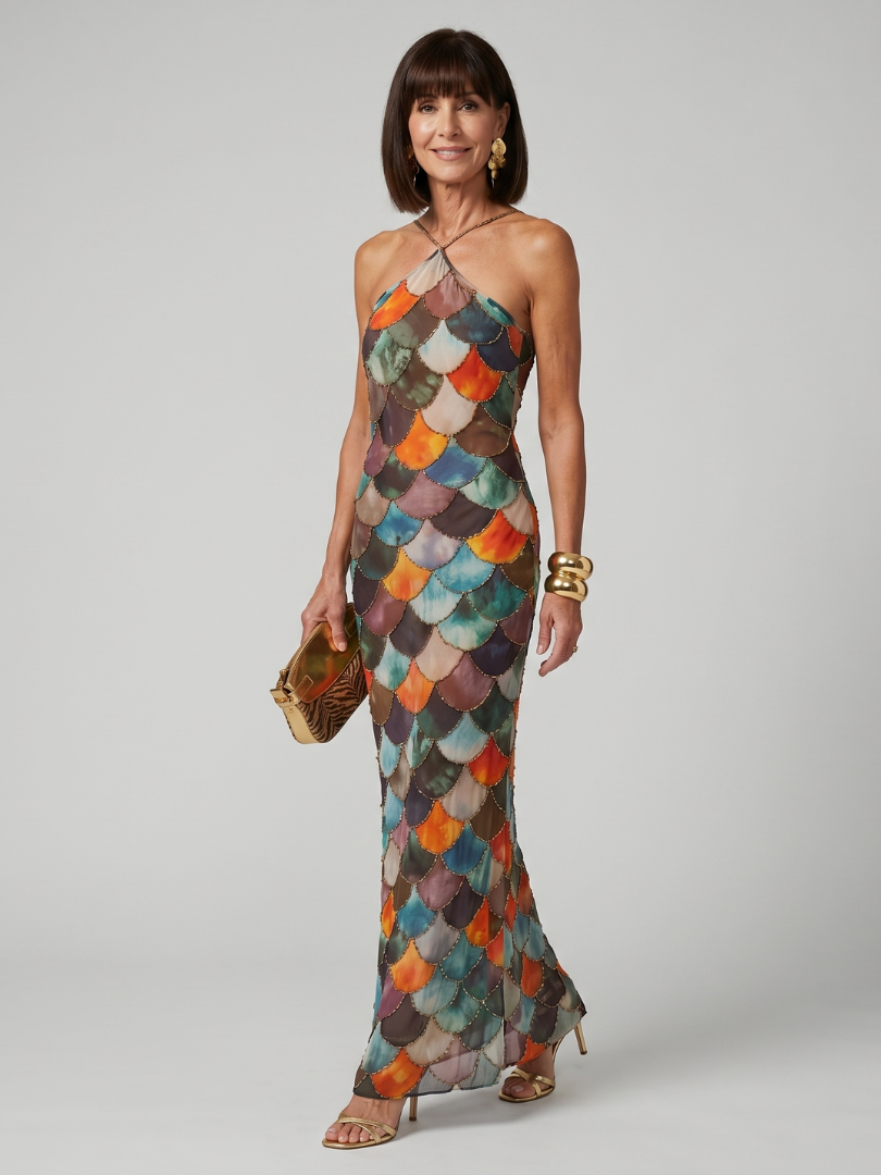 Robe Longue Femme avec Décolleté Dos Nu Lucyle