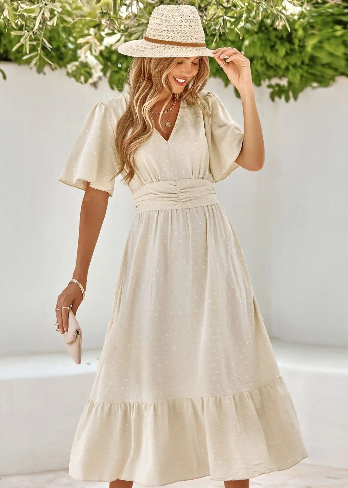 Robe Longue Femme avec Décolleté en V Lucyle