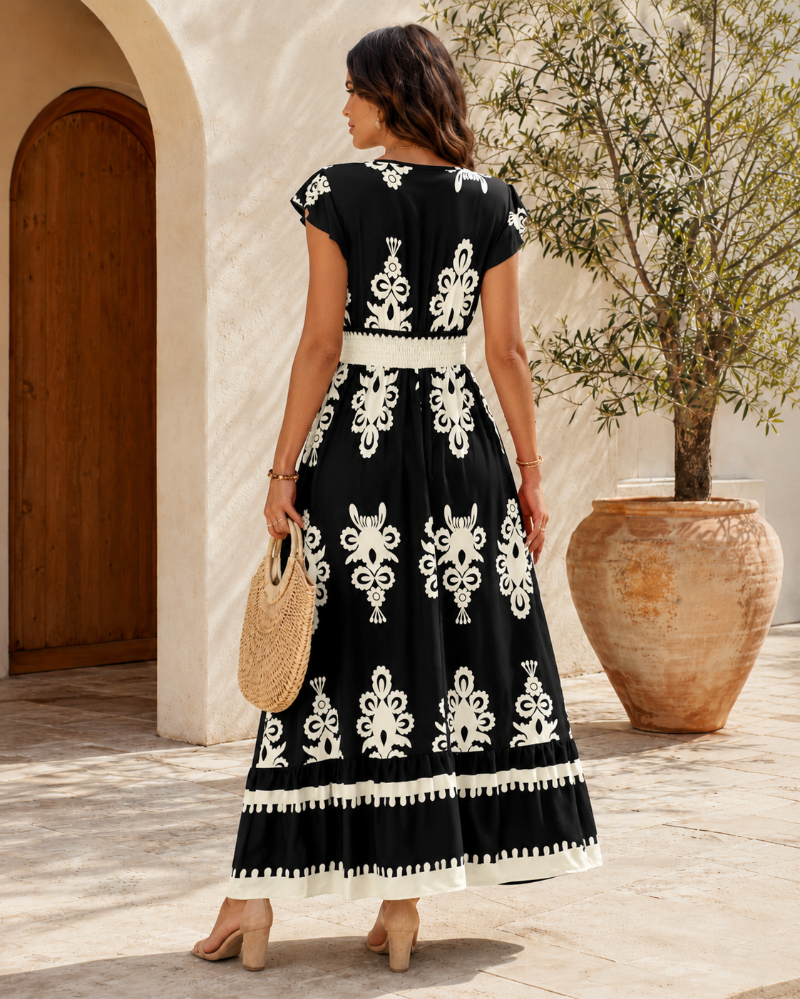 Robe Longue Femme avec Décolleté en V Lucyle