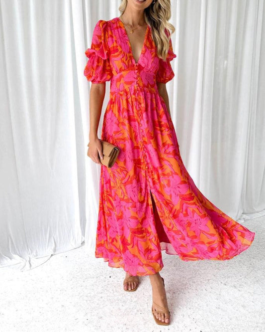 Robe Longue Femme avec Dégradé Ensoleillé Lucyle
