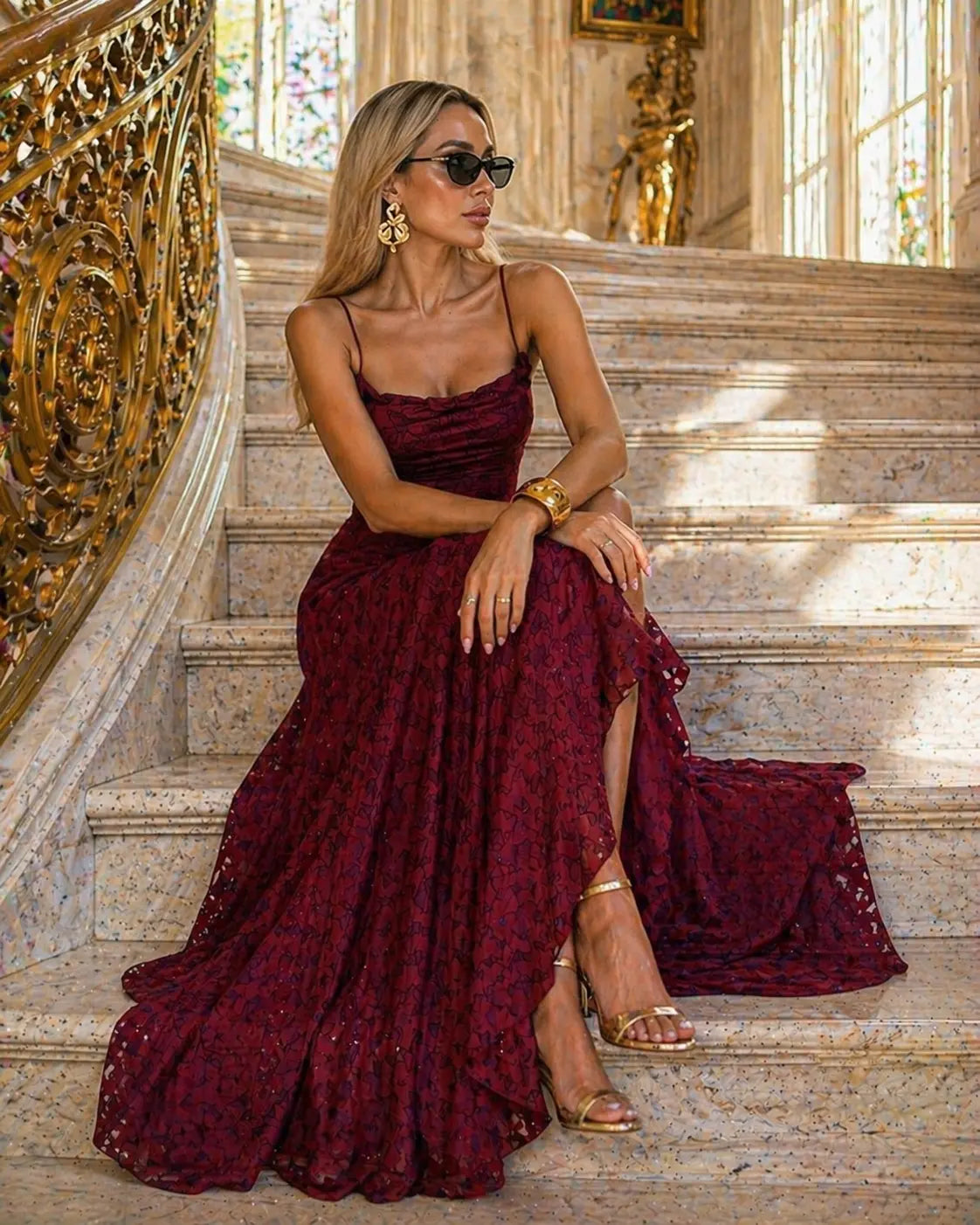 Robe Longue Femme avec Dentelle ÉléGante Lucyle