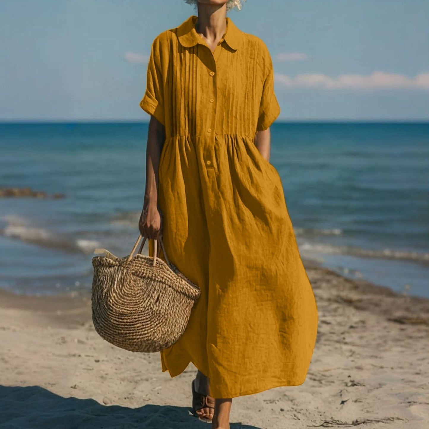 Robe Longue Femme avec Détails Élégants Lucyle