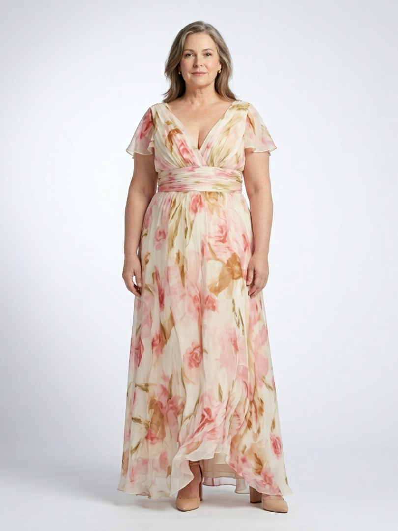 Robe Longue Femme avec Détails Floraux Lucyle