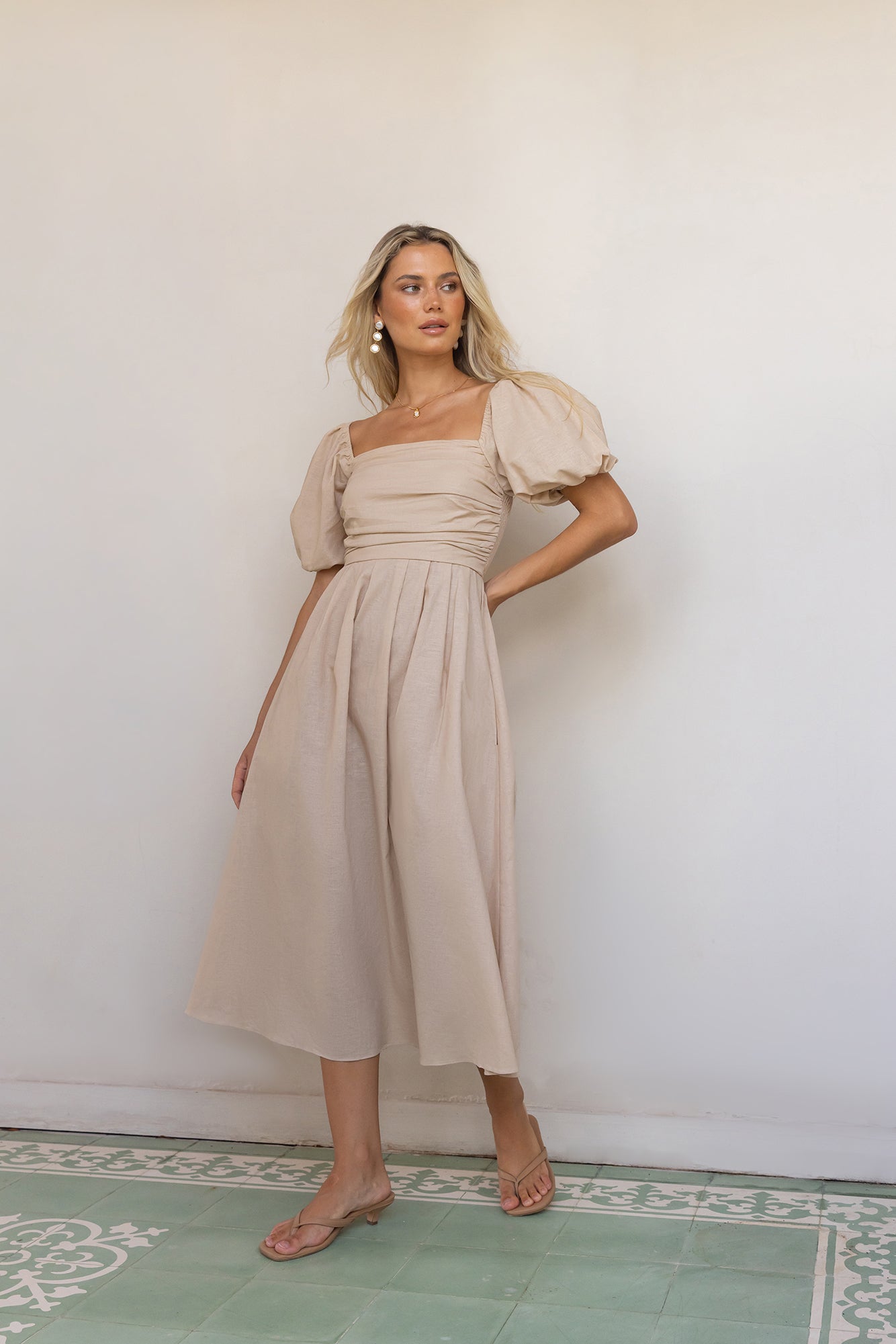 Robe Longue Femme avec Détails Volants Lucyle