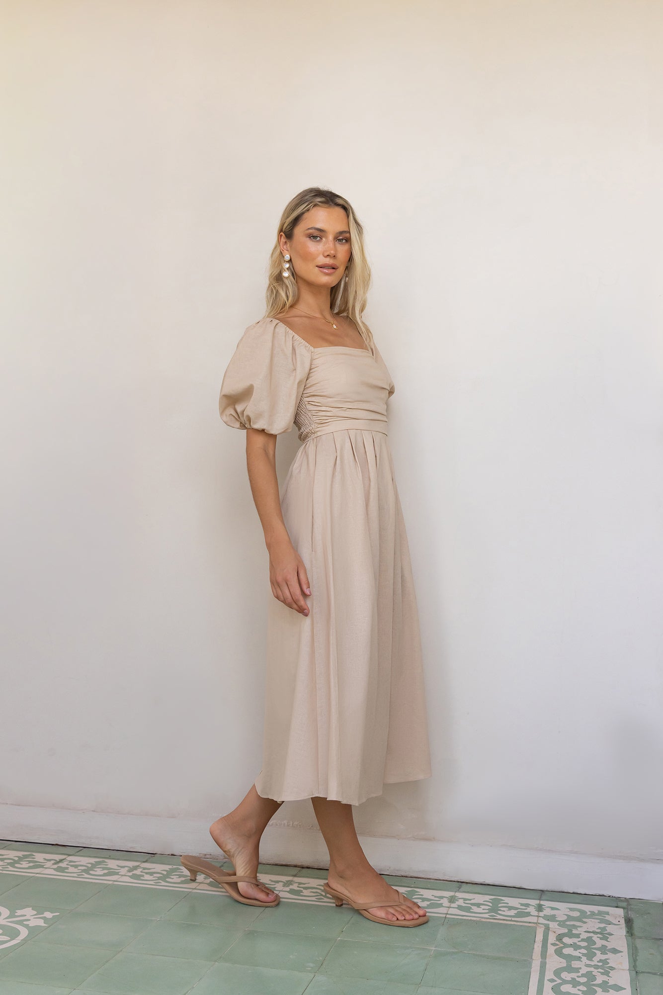 Robe Longue Femme avec Détails Volants Lucyle