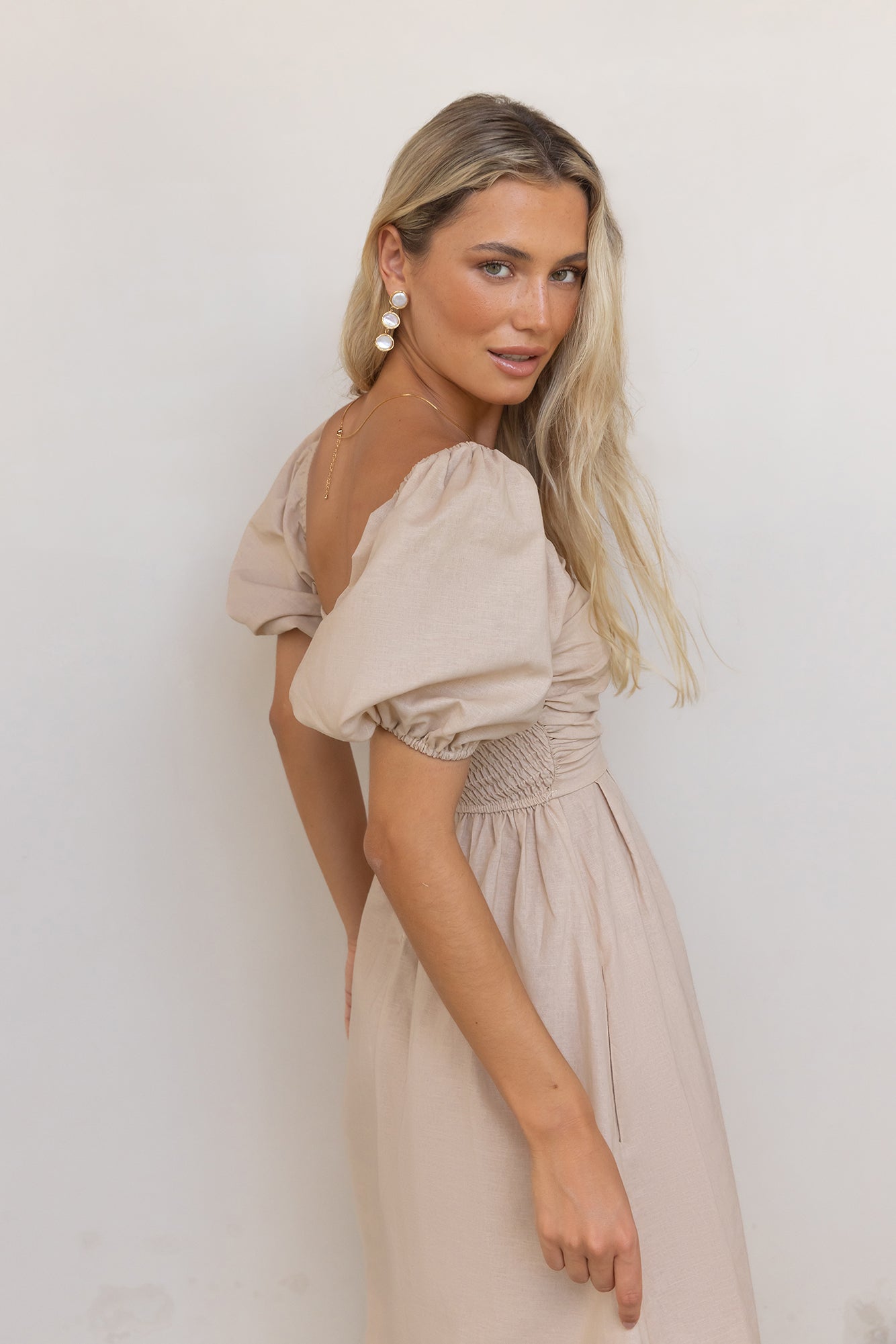 Robe Longue Femme avec Détails Volants Lucyle