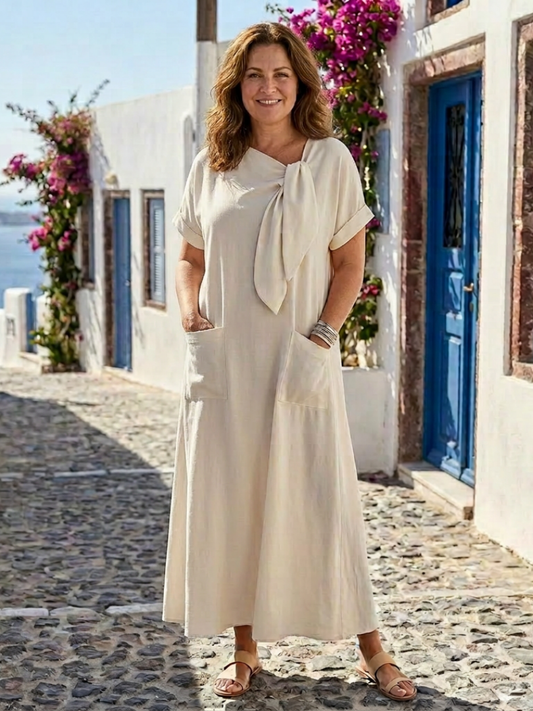 Robe Longue Femme avec Encolure Ronde Lucyle